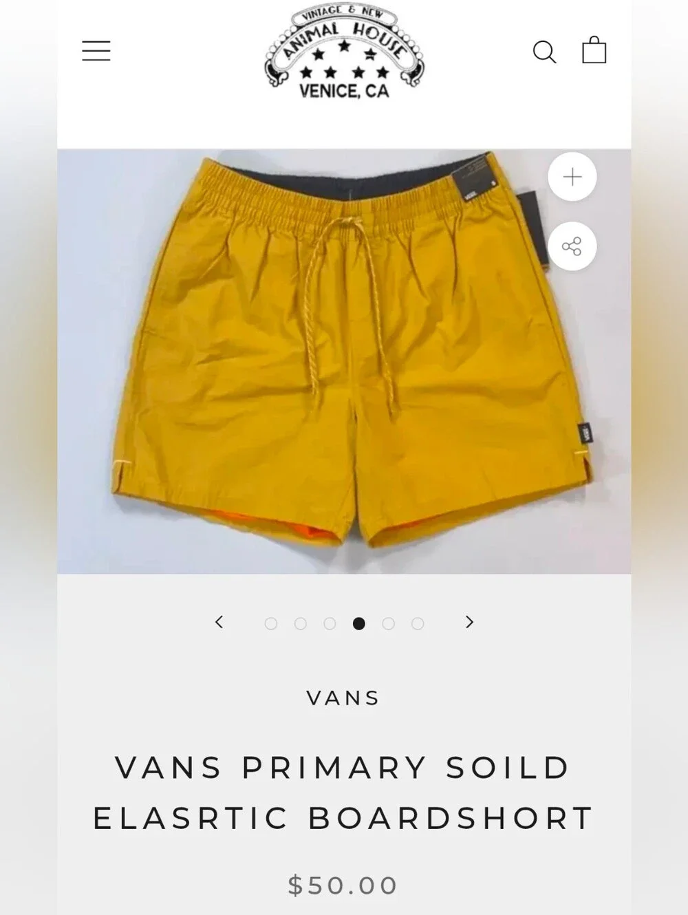 Vans Unisex Primary Soild Elasrtic Boardshort Size Small